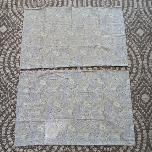 Raymond Waites Paisley Pillow Cases Set Of 2 QUEEN Green Purple 100% Cotton Boho - Picture 2 of 8